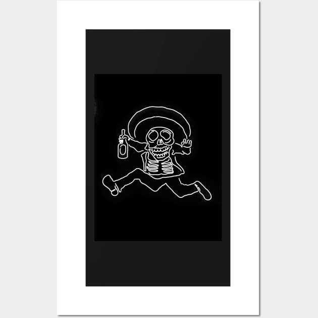 Skeleton Man Out on the Town Wall Art by Toad House Pixels